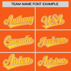 Orange Gold Color Block Authentic Baseball Jersey 3