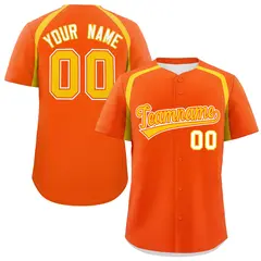 Orange Gold Color Block Authentic Baseball Jersey 1