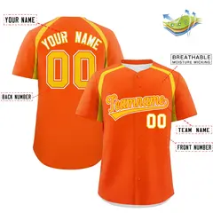 Orange Gold Color Block Authentic Baseball Jersey 2