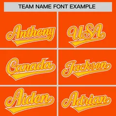 Orange Gold Color Block Authentic Baseball Jersey 3