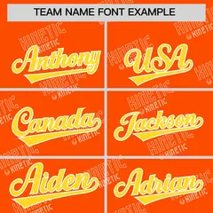 Orange Gold Full Button Graffiti Text Baseball Jersey 3