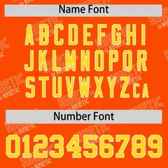 Orange Gold Full Button Graffiti Text Baseball Jersey 4