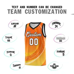 Orange Gold Galaxy Graffiti Pattern Basketball Jersey 3