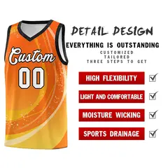 Orange Gold Galaxy Graffiti Pattern Basketball Jersey 4