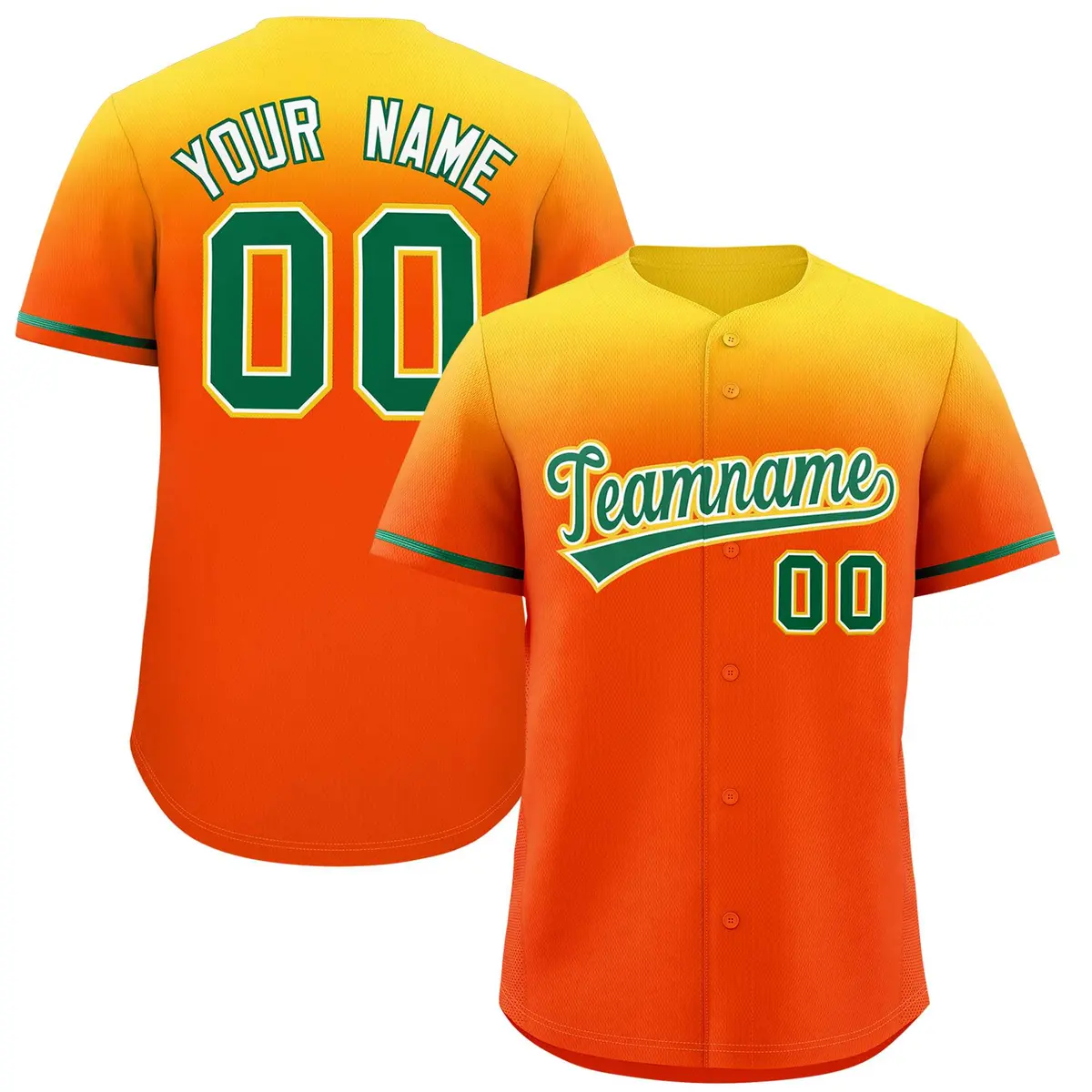 Orange Gold Gradient Authentic Baseball Jersey