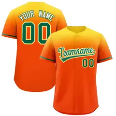 Orange Gold Gradient Authentic Baseball Jersey 1