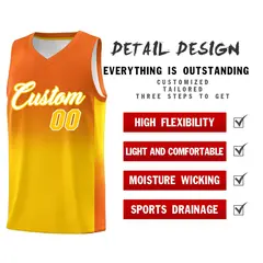 Orange Gold Gradient Basketball Jersey Sports Uniform 2