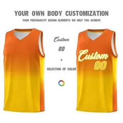 Orange Gold Gradient Basketball Jersey Sports Uniform 3