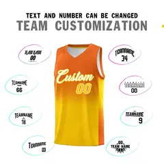 Orange Gold Gradient Basketball Jersey Sports Uniform 4