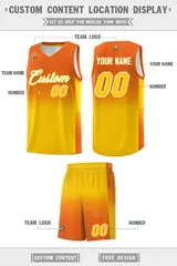 Orange Gold Gradient Basketball Jersey Sports Uniform 5