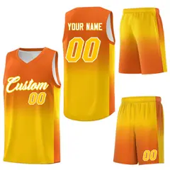 Orange Gold Gradient Basketball Jersey Sports Uniform 7