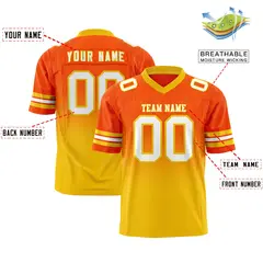 Orange Gold Gradient Outdoor Flag Football Jersey 2