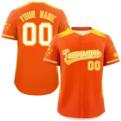 Orange Gold Gradient Side Star Pattern Baseball Jersey 1