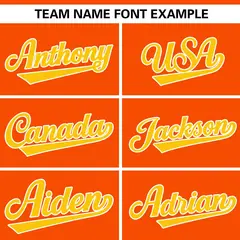 Orange Gold Gradient Side Star Pattern Baseball Jersey 3