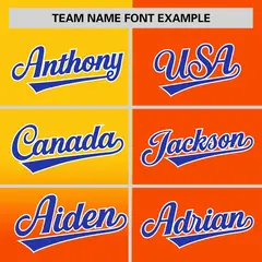 Orange Gold Half Gradient Authentic Baseball Jersey 3