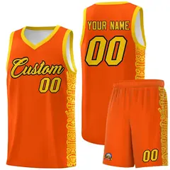 Orange Gold Indians Pattern Basketball Uniform Jersey 1