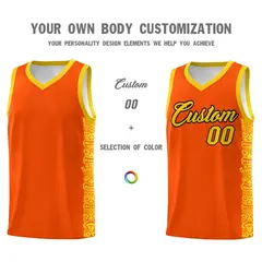 Orange Gold Indians Pattern Basketball Uniform Jersey 3