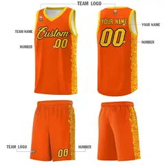 Orange Gold Indians Pattern Basketball Uniform Jersey 5