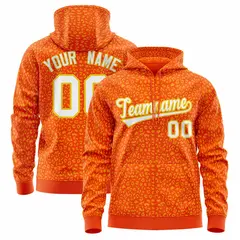 Orange Gold Leopard Print Varsity Letterman Jacket Hoodie 1