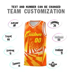 Orange Gold Lightning Halftone Dot Basketball Jersey 4