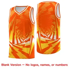 Orange Gold Lightning Halftone Dot Basketball Jersey 6