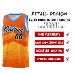 Orange Gold Mountain Fade Gradient Fashion Basketball Jersey 2