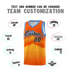 Orange Gold Mountain Fade Gradient Fashion Basketball Jersey 4