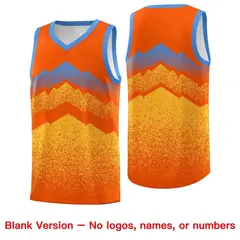 Orange Gold Mountain Fade Gradient Fashion Basketball Jersey 6
