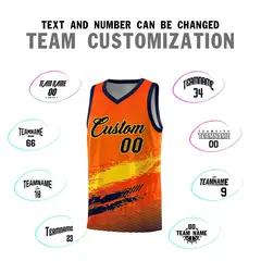 Orange Gold Navy Graffiti Basketball Jersey 4