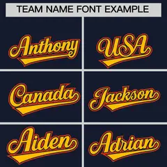 Orange Gold Navy Short Sleeve Full-Snap Varsity Jacket 5