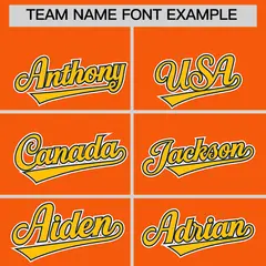 Orange Gold Navy Sleeve Flag Lace Baseball Jersey 3