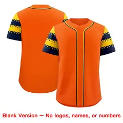 Orange Gold Navy Sleeve Flag Lace Baseball Jersey 7