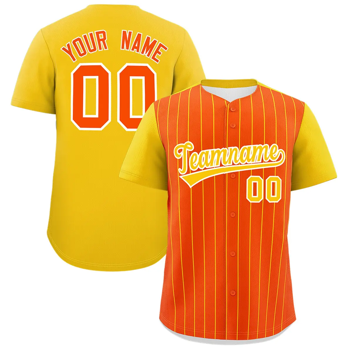 Orange Gold Pinstripe Two-Tone Authentic Baseball Jersey
