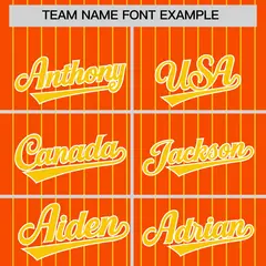 Orange Gold Pinstripe Two-Tone Authentic Baseball Jersey 3