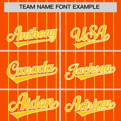 Orange Gold Pinstripe Two-Tone Authentic Baseball Jersey 3