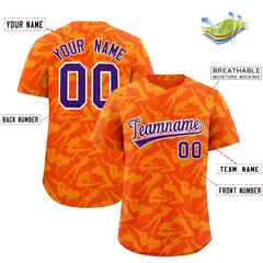 Orange Gold Playboy Graffiti Pattern Baseball Jersey 2