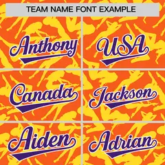 Orange Gold Playboy Graffiti Pattern Baseball Jersey 3