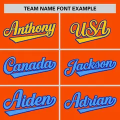 Orange Gold-Powder Blue Gradient Side Baseball Jersey 3