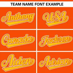 Orange Gold Raglan Gradient Thick Stripe Baseball Jersey 3