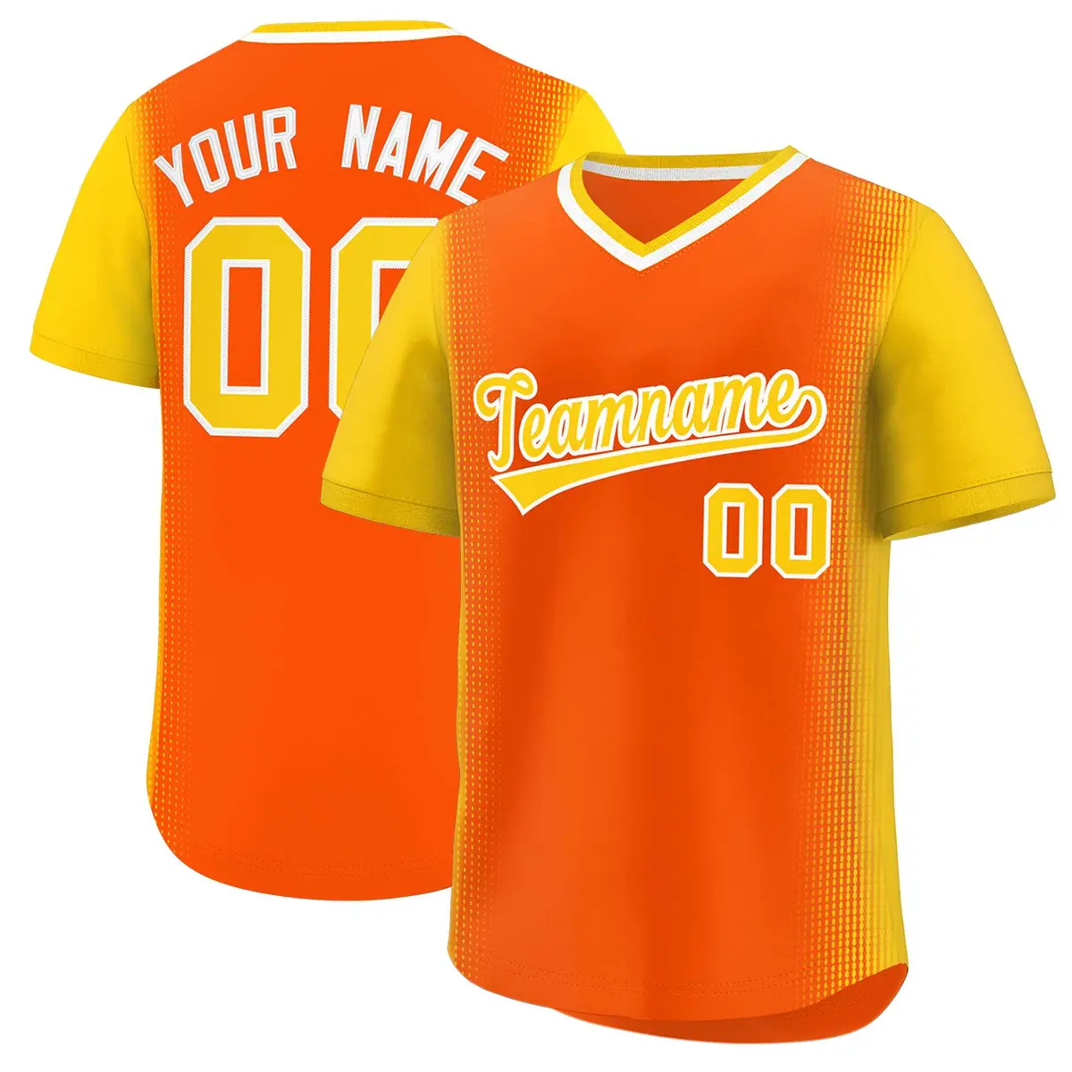Orange Gold Raglan Pullover Authentic Baseball Jersey