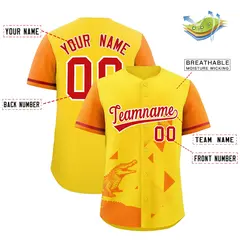 Orange Gold Raptor Series Raglan Baseball Jersey 2