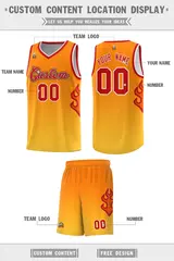Orange Gold-Red Flame Gradient Basketball Jersey 2
