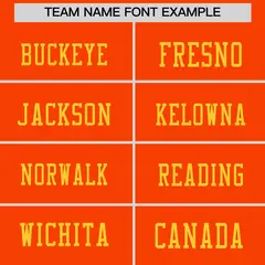 Orange Gold Sequin Lettering Stretch Fabric Football Jersey 3