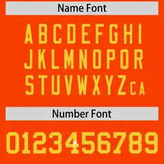 Orange Gold Sequin Lettering Stretch Fabric Football Jersey 4