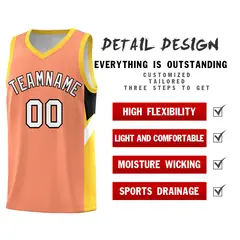 Orange Gold Side Design Basketball Uniform Jersey 2