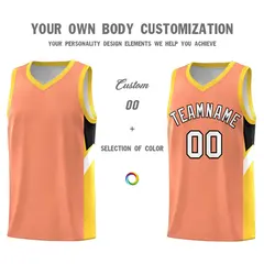 Orange Gold Side Design Basketball Uniform Jersey 3