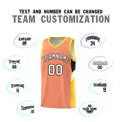 Orange Gold Side Design Basketball Uniform Jersey 4