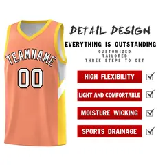 Orange Gold Side Design Basketball Uniform Jersey 2