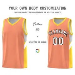 Orange Gold Side Design Basketball Uniform Jersey 3