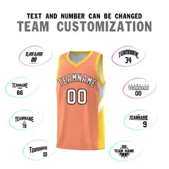 Orange Gold Side Design Basketball Uniform Jersey 4